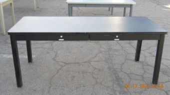 Vintage Four Leg Tanker Table in Black