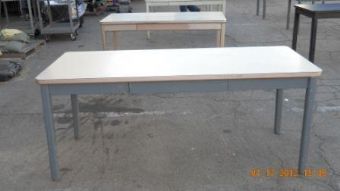 Vintage Four Leg Tanker Table in Blue