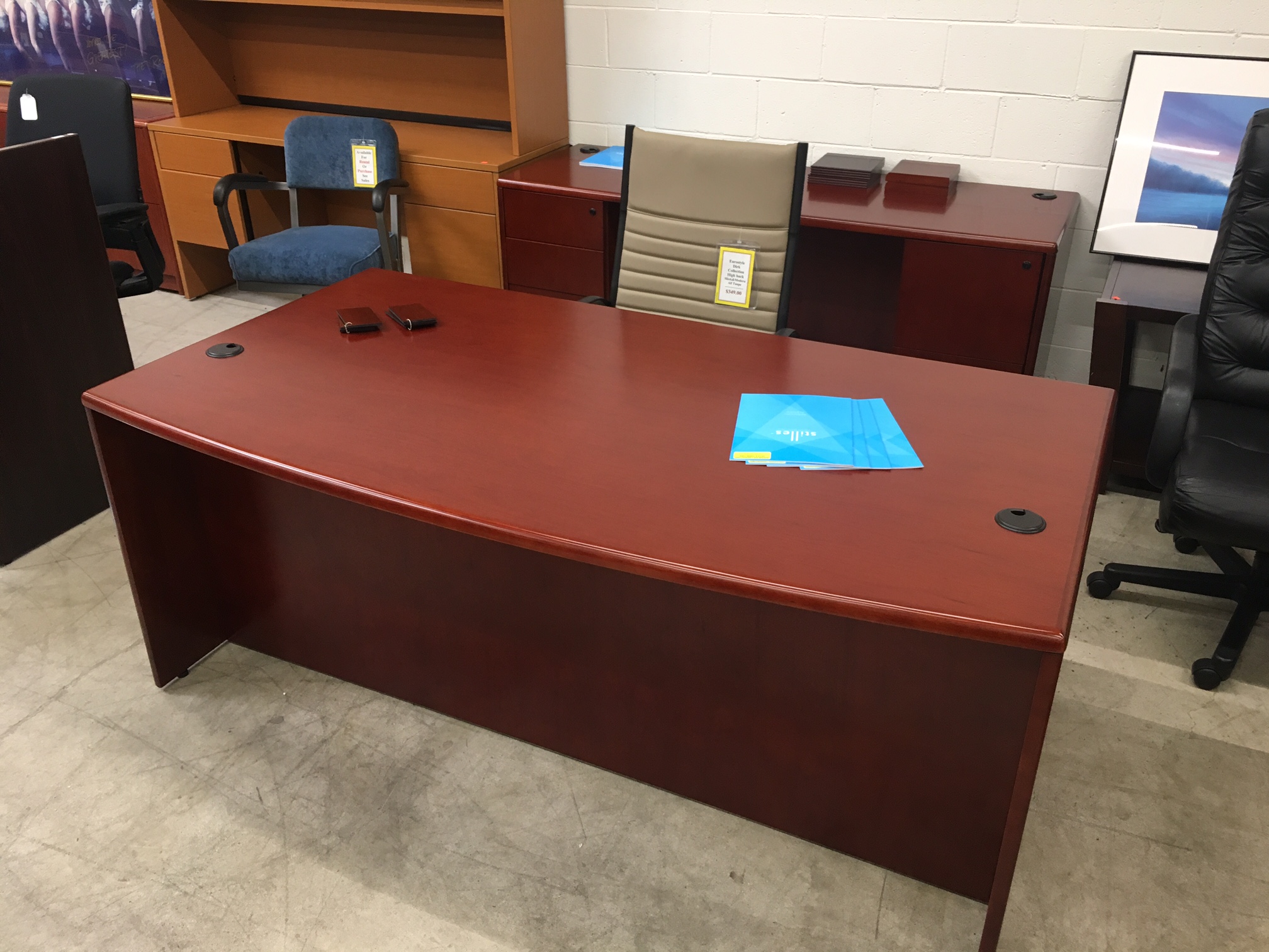 Double Pedestal Desk & Credenza #7369